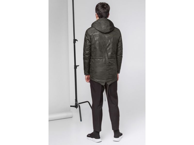 Молодежная осенне-весенняя куртка 2 в 1 мужская цвета хаки модель 12121, фото 6