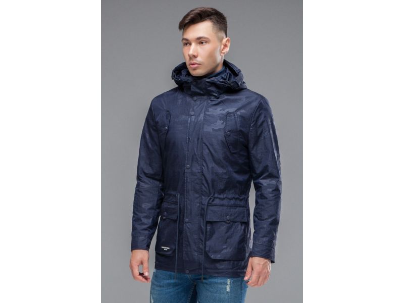 Темно-синяя куртка 2 в 1 осенне-весенняя молодежная мужская модель 12121, фото 5