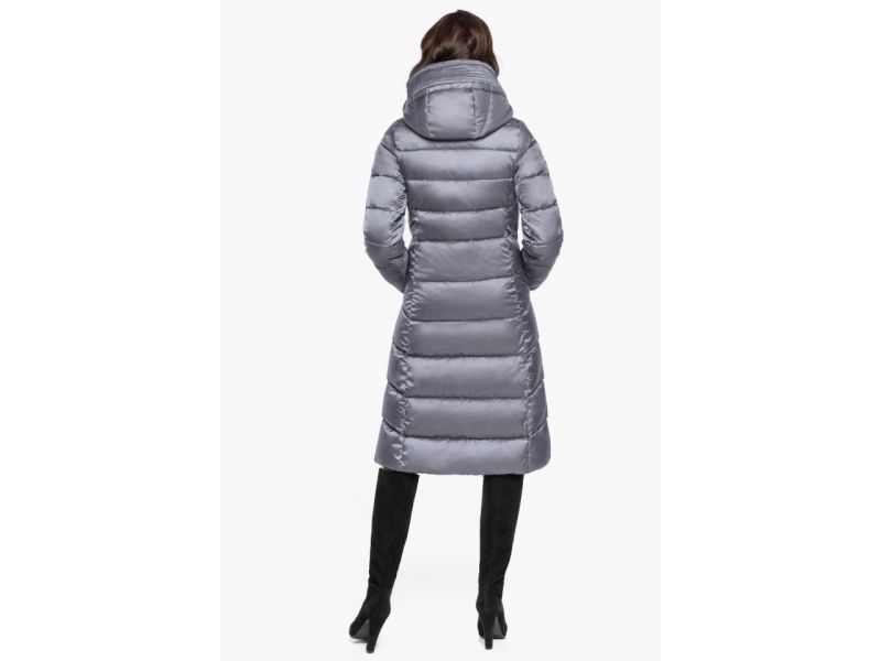Жемчужно-серый женский зимний воздуховик модель 31024, фото 6