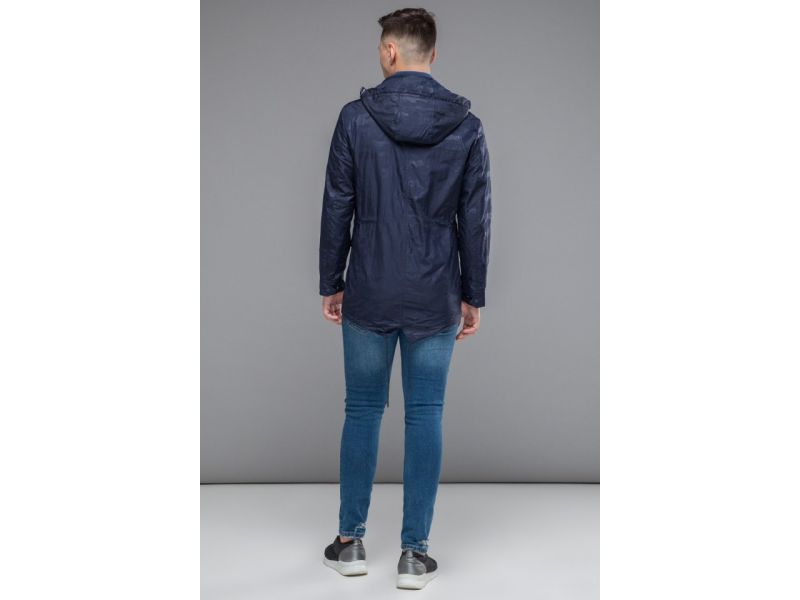 Темно-синяя куртка 2 в 1 осенне-весенняя молодежная мужская модель 12121, фото 6