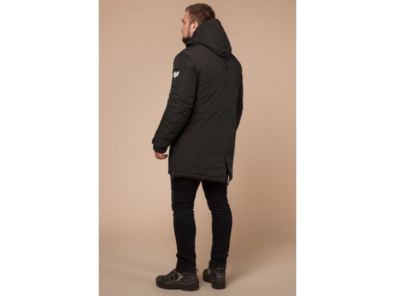 Коричневая парка мужская зимняя с капюшоном модель 19058, фото 5