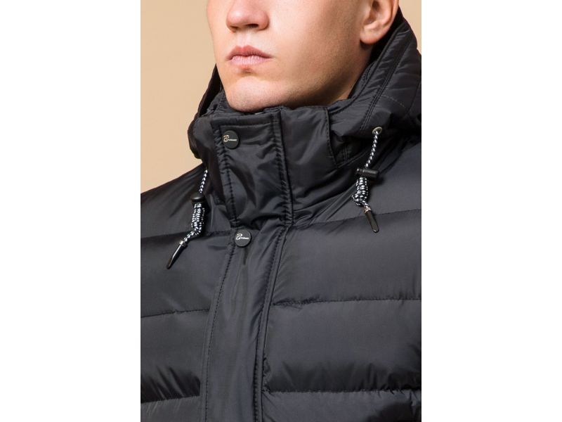 Зимняя теплая куртка графитового цвета мужская модель 37533, фото 6