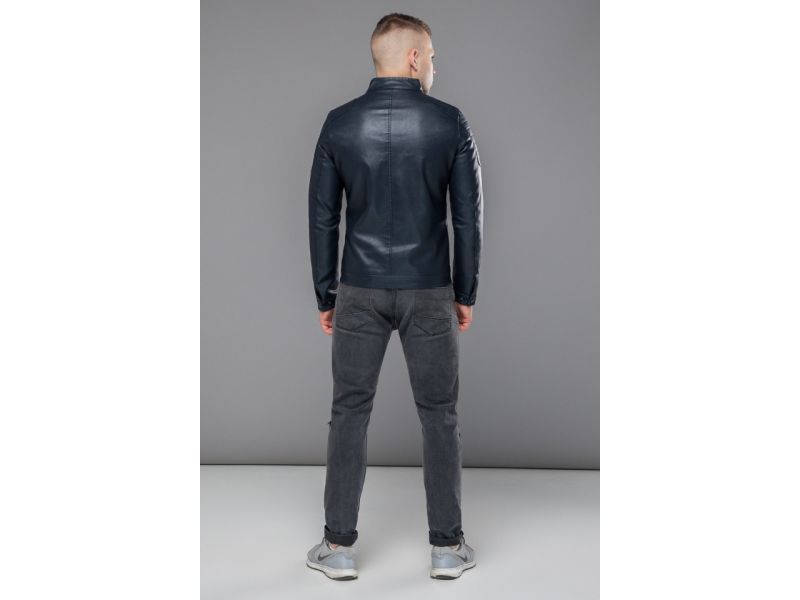 Темно-синяя куртка молодежная мужская осенне-весенняя модель 36361, фото 5