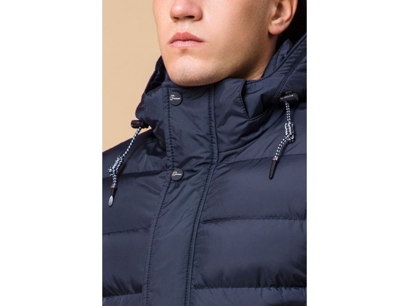 Зимняя практичная куртка сине-черная мужская модель 37533, фото 6