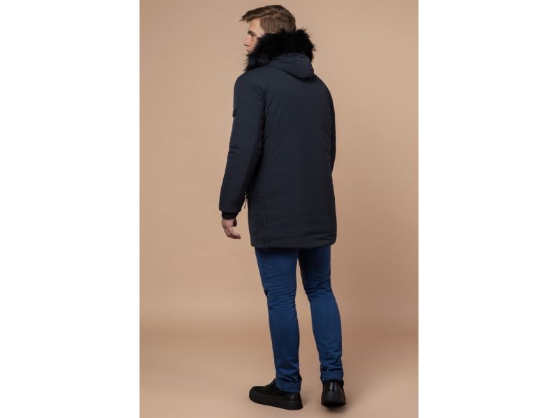 Парка графитовая мужская зимняя стандартной длины модель 9985, фото 5