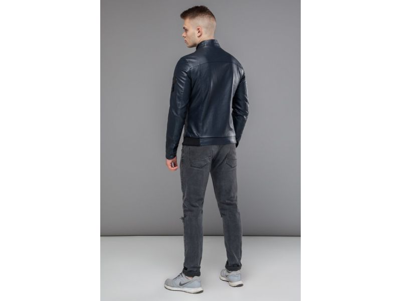 Темно-синяя мужская молодежная куртка непромокаемая осенне-весенняя модель 43663, фото 5