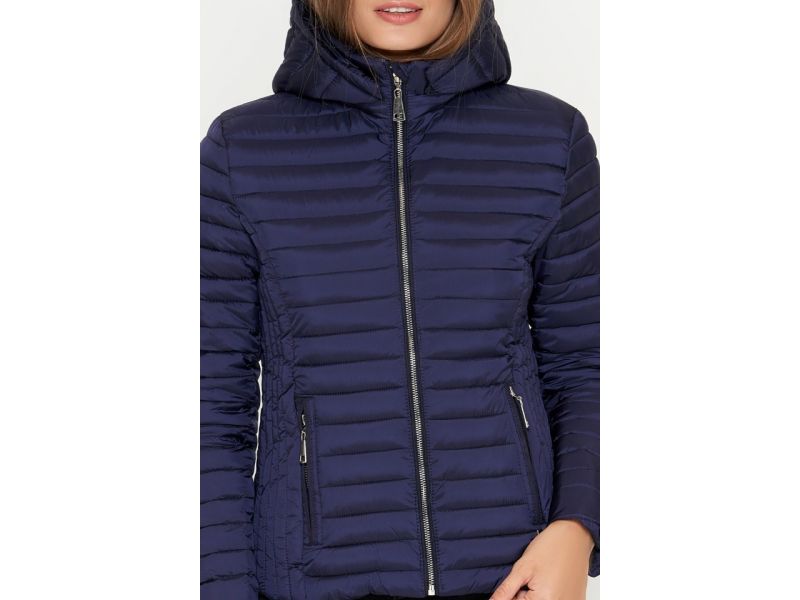 Осенне-весенний молодежный пуховик синий женский модель 25093, фото 6