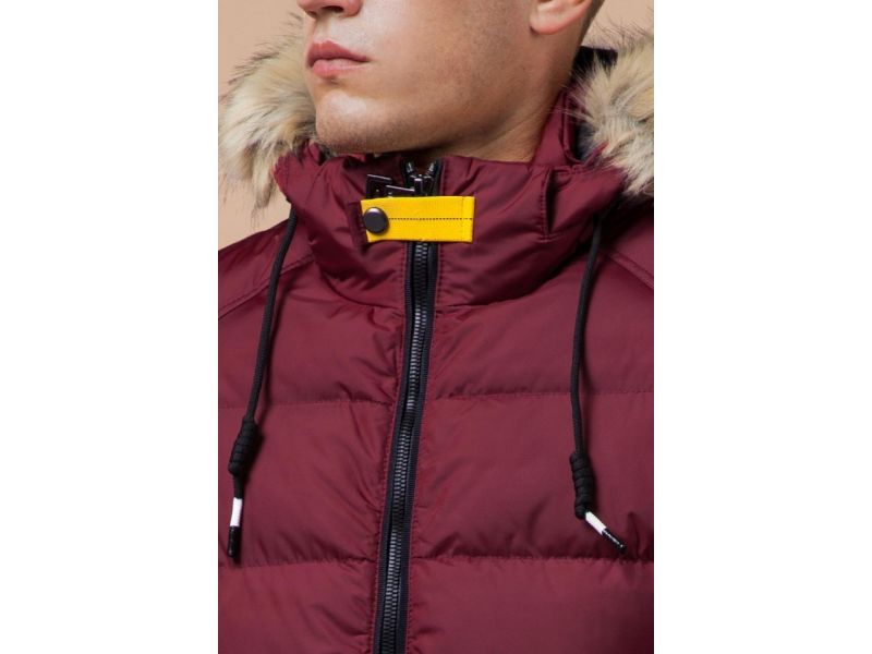 Бордово-черная куртка для мужчин зимняя модель 38268, фото 6