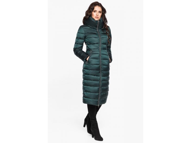 Изумрудный зимний воздуховик женский модель 31074, фото 5