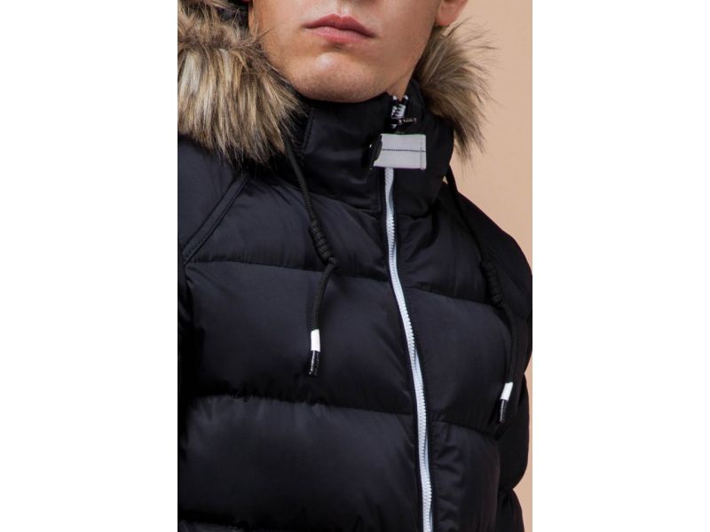 Зимняя мужская куртка цвет темно-синий-белый модель 38268, фото 6