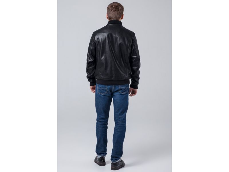 Молодежная черная мужская куртка осенне-весенняя модель 2970, фото 5