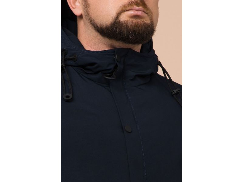 Зимняя темно-синяя парка для мужчин модель 23425, фото 6