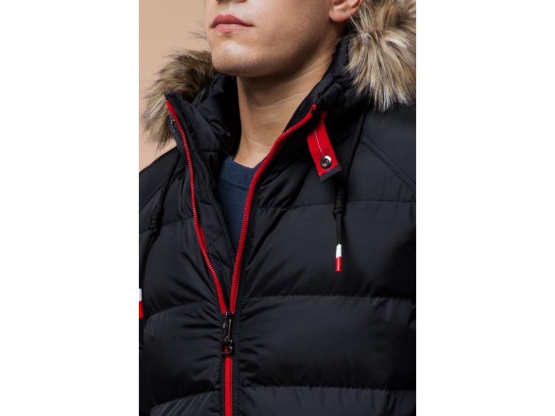 Мужская куртка темно-сине-красная зимняя модель 38268, фото 6