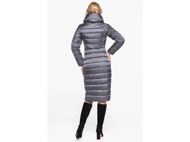 Жемчужно-серый зимний воздуховик женский модель 31074, фото 6
