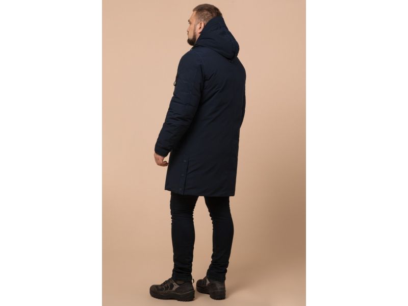 Зимняя темно-синяя парка для мужчин модель 23425, фото 5