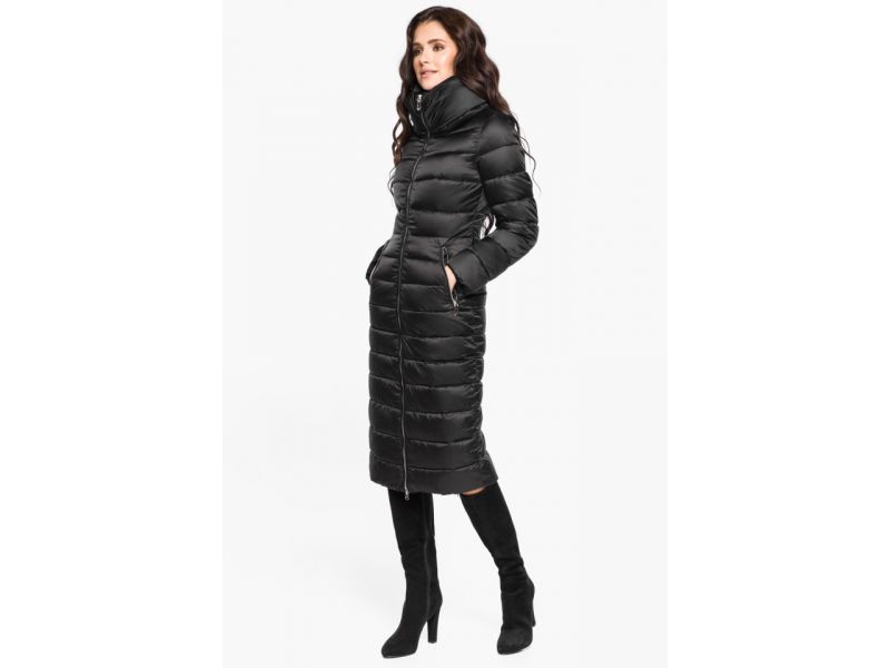 Черный воздуховик женский на зиму модель 31074, фото 5