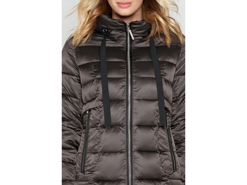 Женский зимний длинный воздуховик цвет капучино модель 47250, фото 6