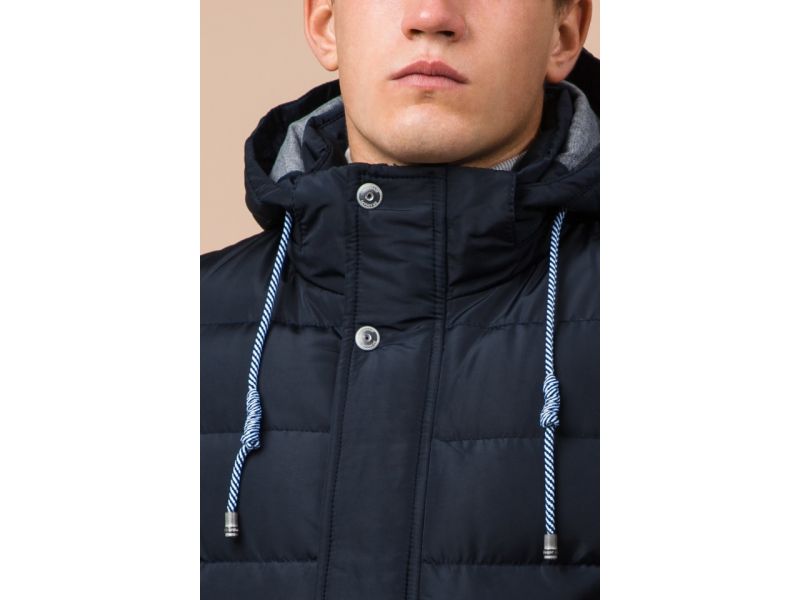 Темно-синяя износостойкая куртка на зиму для мужчин модель 38828, фото 6
