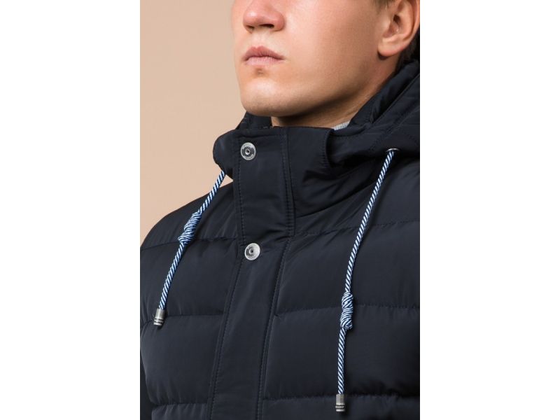 Мужская практичная куртка черно-синяя зимняя модель 38828, фото 6
