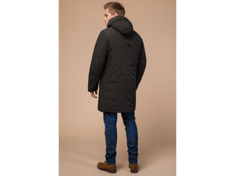 Парка коричневая мужская зимняя удлиненная модель 23675, фото 5