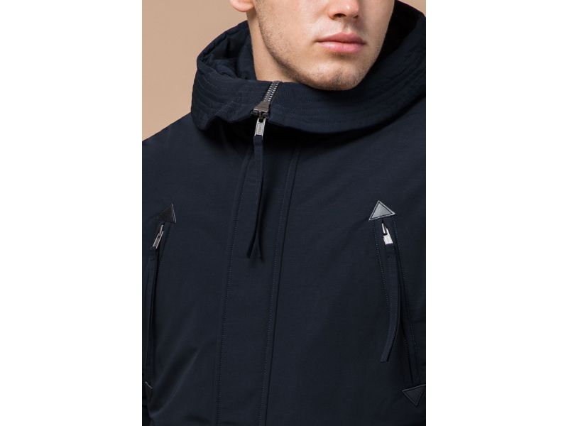 Мужская зимняя парка темно-синяя модель 23675, фото 6