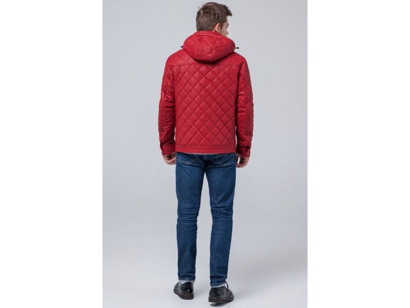 Красная мужская куртка осенне-весенняя молодежная модель 2072, фото 5