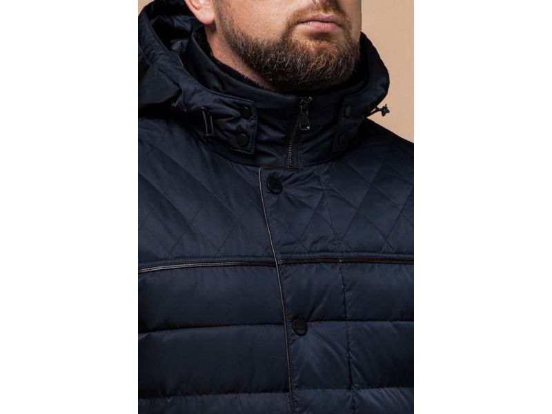 Куртка зимняя мужская высокого качества темно-синего цвета модель 16120, фото 5