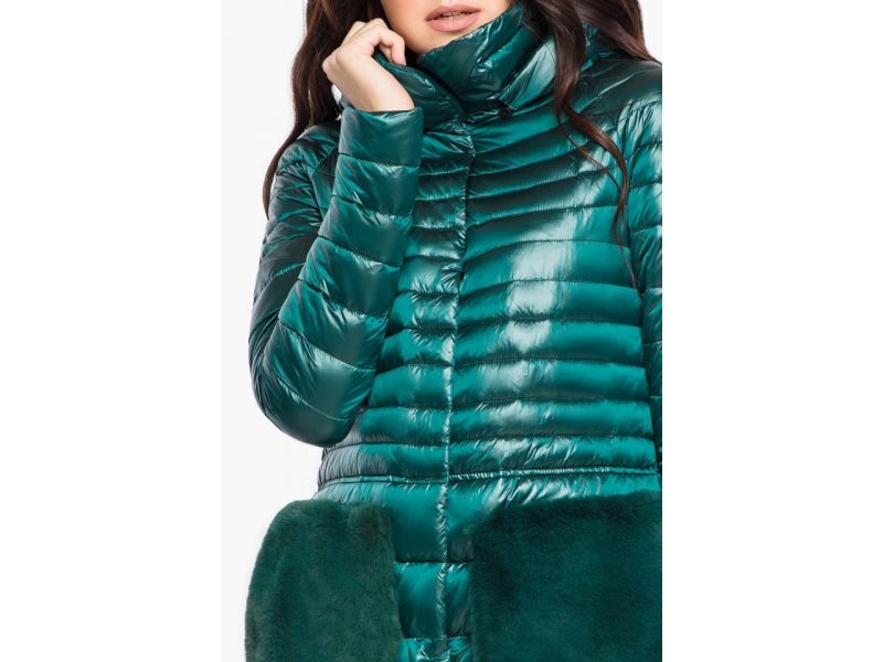 Изумрудный воздуховик высокого качества женский осенне-весенний модель 15115, фото 6