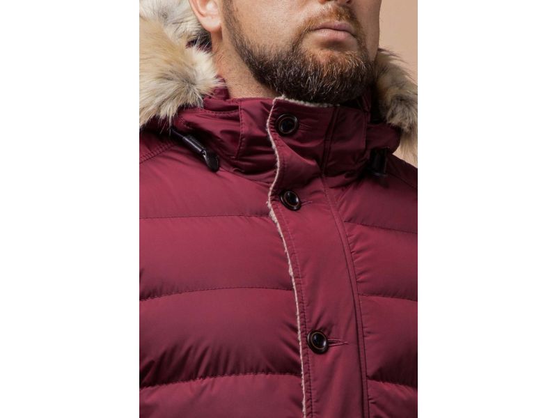 Куртка мужская зимняя оригинальная цвет бордовый модель 12149, фото 6