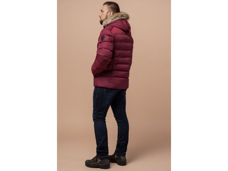 Куртка мужская зимняя оригинальная цвет бордовый модель 12149, фото 5