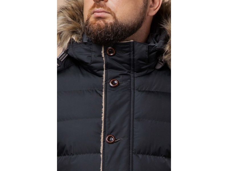 Куртка для мужчин брендовая зимняя графитовая модель 12149, фото 6