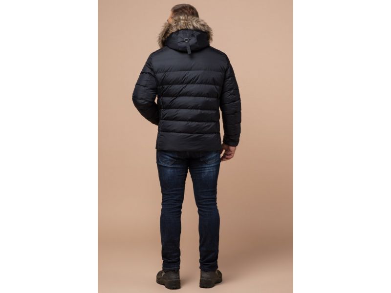 Куртка для мужчин брендовая зимняя графитовая модель 12149, фото 5