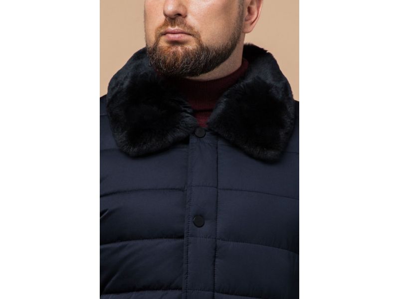 Темно-синяя практичная мужская куртка зимняя модель 16148, фото 6