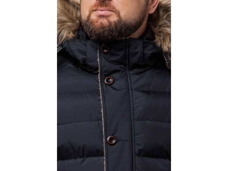 Куртка мужская сине-черная фирменная зимняя модель 12149, фото 6