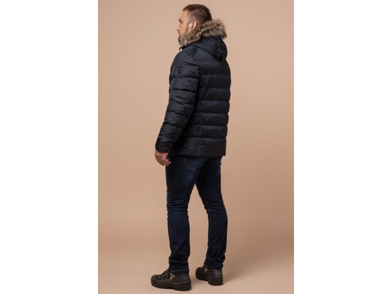 Куртка мужская сине-черная фирменная зимняя модель 12149, фото 5