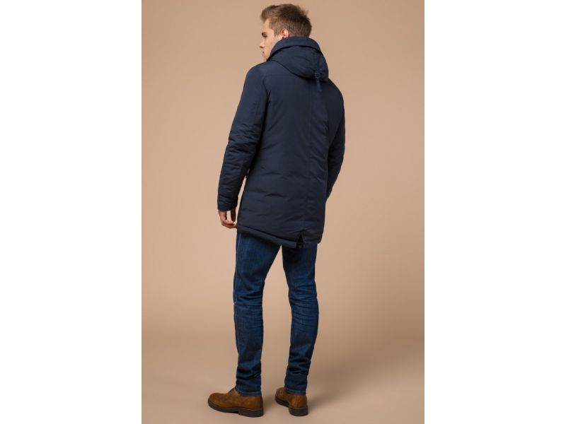 Парка теплая синяя мужская зимняя модель 28431, фото 5