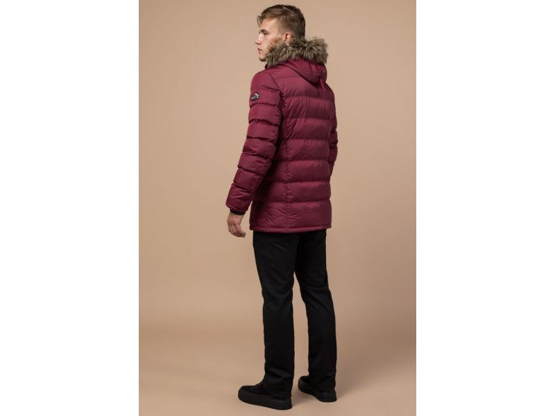 Куртка мужская на зиму бордовая качественная модель 15335, фото 5