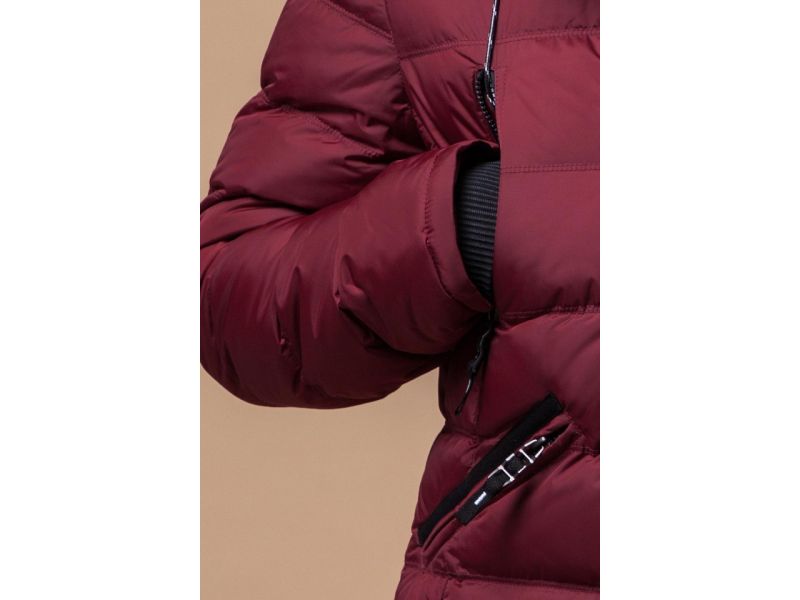 Куртка мужская на зиму бордовая качественная модель 15335, фото 6