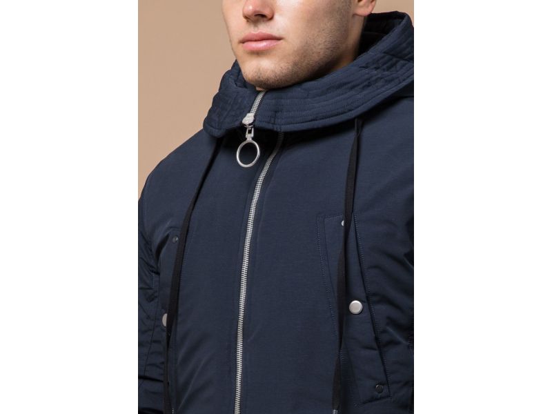 Парка теплая синяя мужская зимняя модель 28431, фото 6