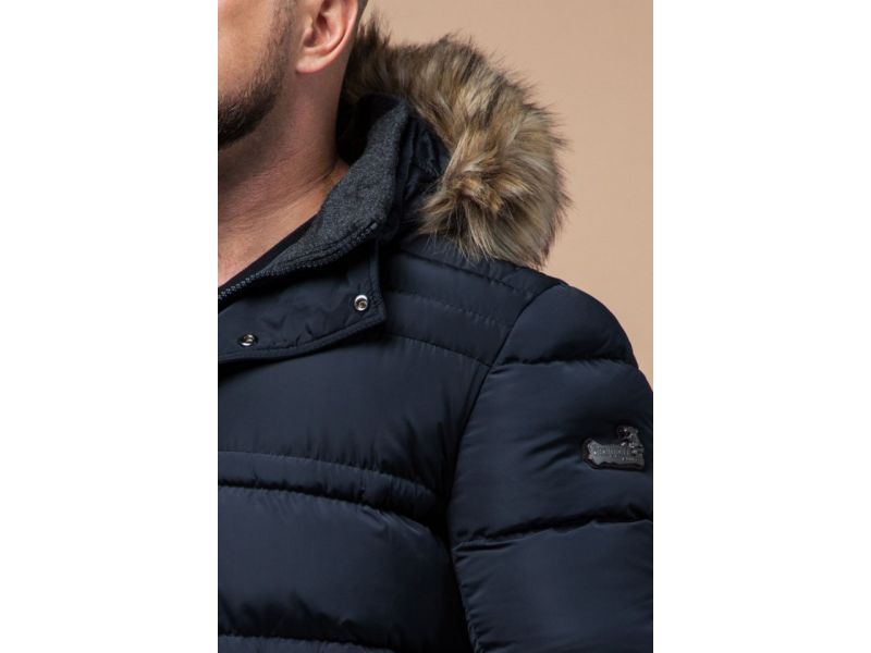 Зимняя куртка большого размера мужская цвет светло-синий модель 1365, фото 6