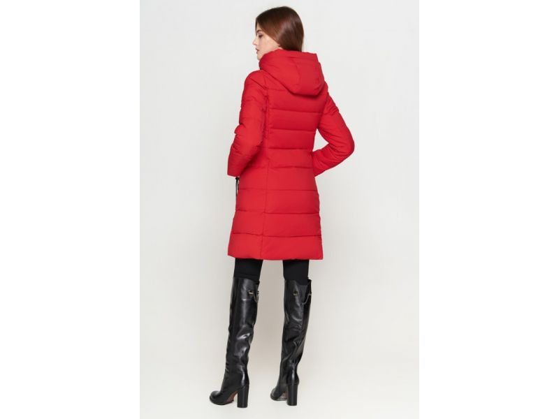 Женский пуховик зимний молодежный цвет красный модель 25005, фото 5