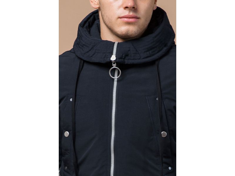 Мужская зимняя парка темно-синего цвета модель 28431, фото 6