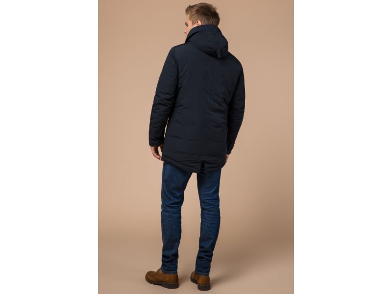 Мужская зимняя парка темно-синего цвета модель 28431, фото 5