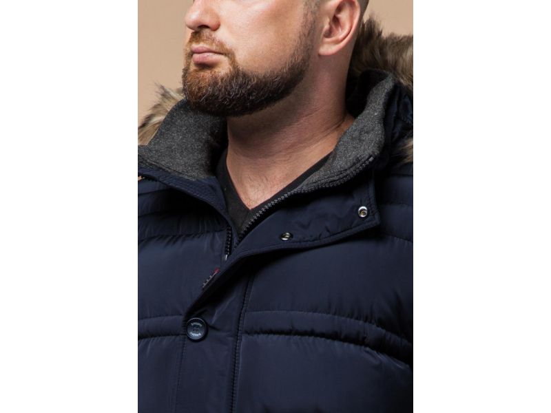 Зимняя куртка большого размера синяя для мужчин модель 1365, фото 6