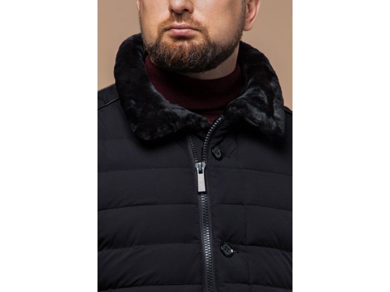 Мужская зимняя практичная куртка черного цвета модель 17768, фото 6