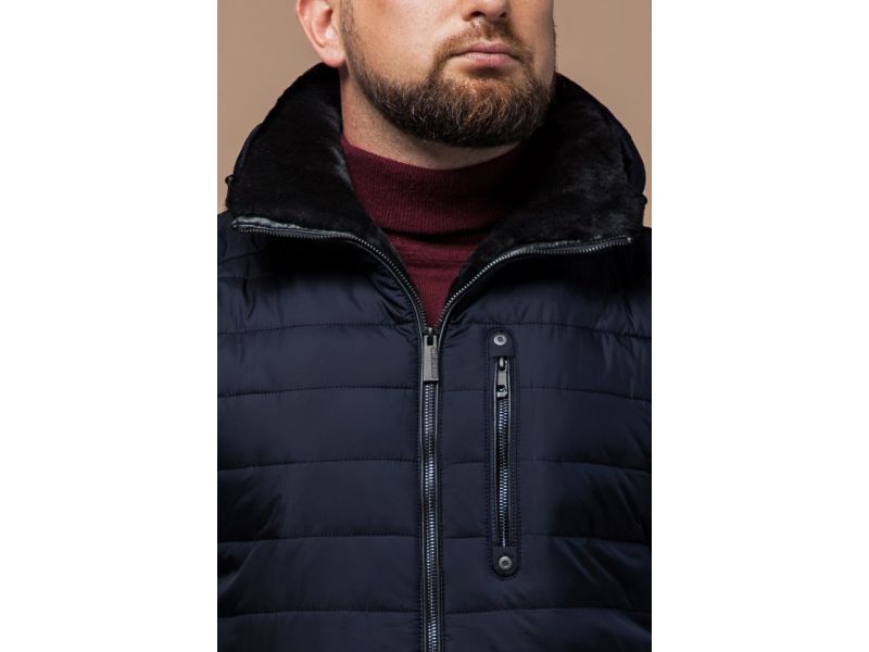 Зимняя удобная мужская куртка цвет темно-синий модель 17WM20, фото 6