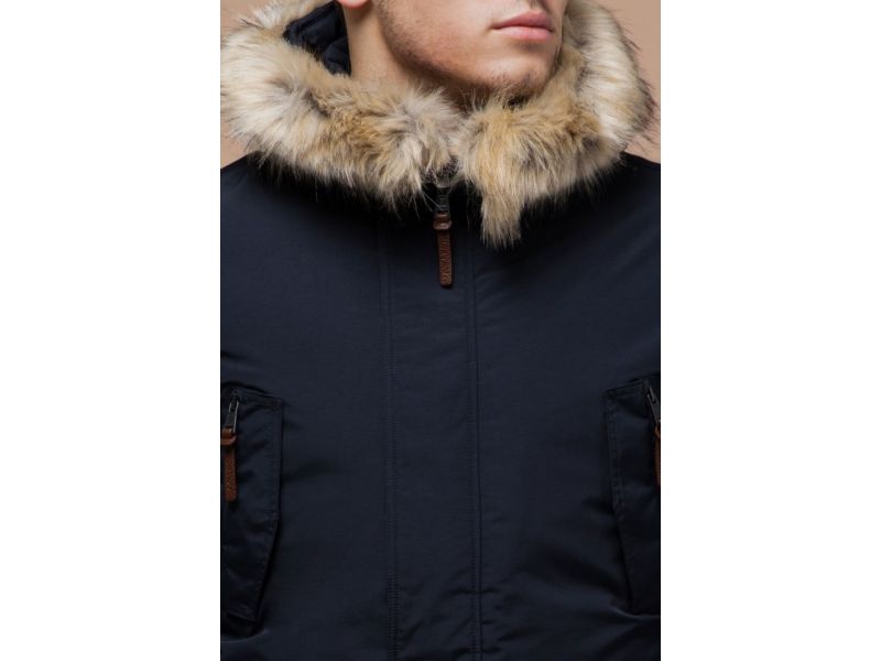 Мужская синяя парка зимняя стандартной длины модель 32450, фото 6