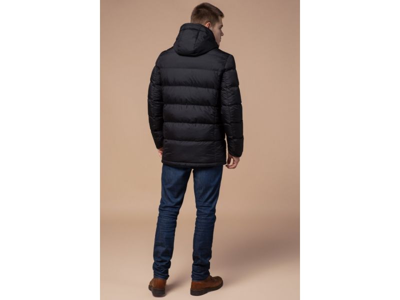 Куртка черного цвета мужская фирменная на зиму модель 15412, фото 5