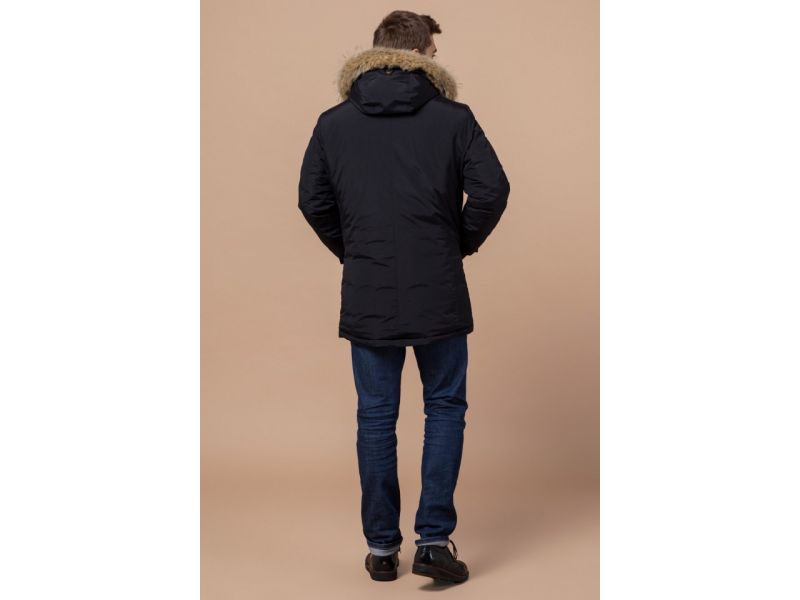 Зимняя парка мужская черного цвета модель 32450, фото 5