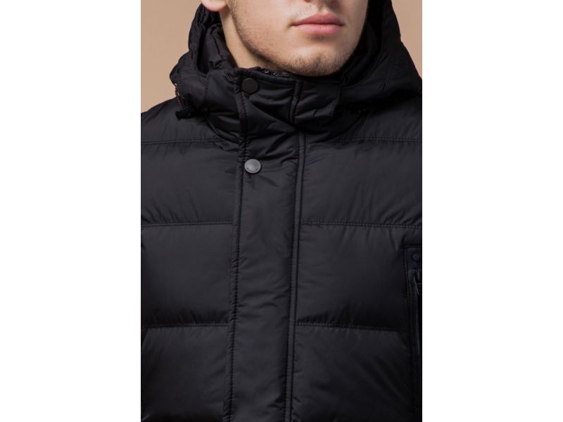 Куртка черного цвета мужская фирменная на зиму модель 15412, фото 6